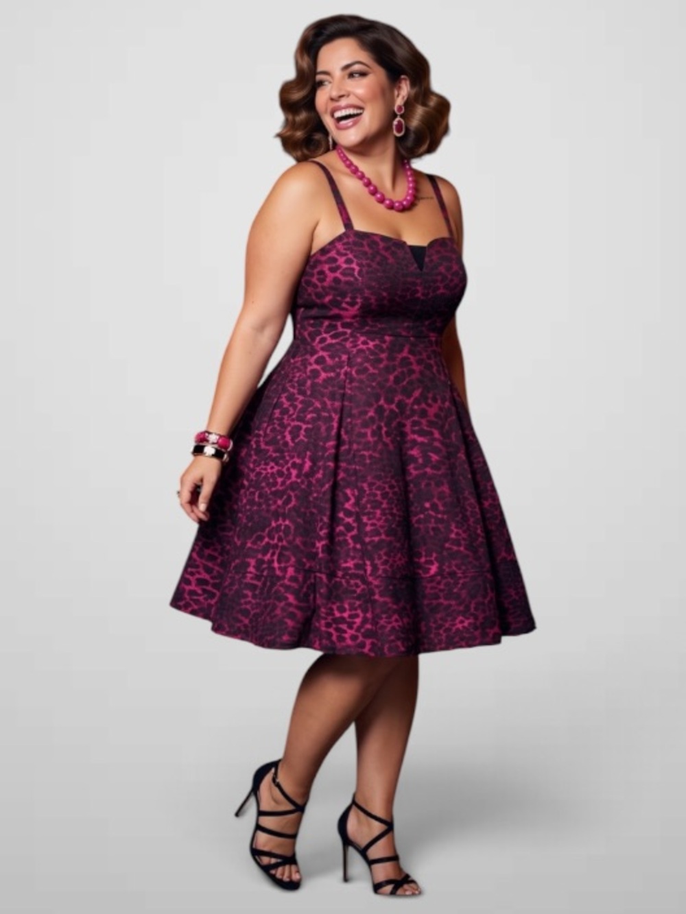 NWT torrid Betsey Johnson pink animal print pinup girl dress